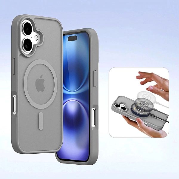 Etui skórzane Dux Ducis Lawa na iPhone 16 - szare