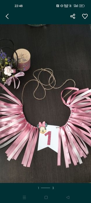 Girlanda na krzesełko girlanda urodzinowa z myszką Minnie