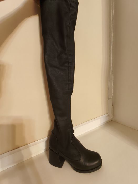 Чоботи - ботфорти ( чулком) 36 р, фігурний каблук