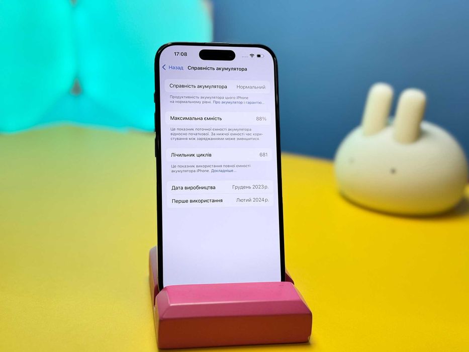 Смартфон iPhone 15 Pro 128GB Blue Titanium (149122) Б/У З ГАРАНТІЄЮ