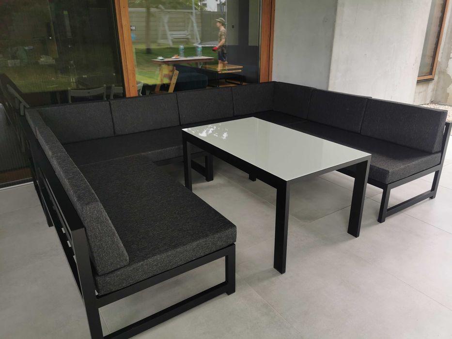 Aluminiowe meble tarasowe ogrodowe nowoczesne gruby profil