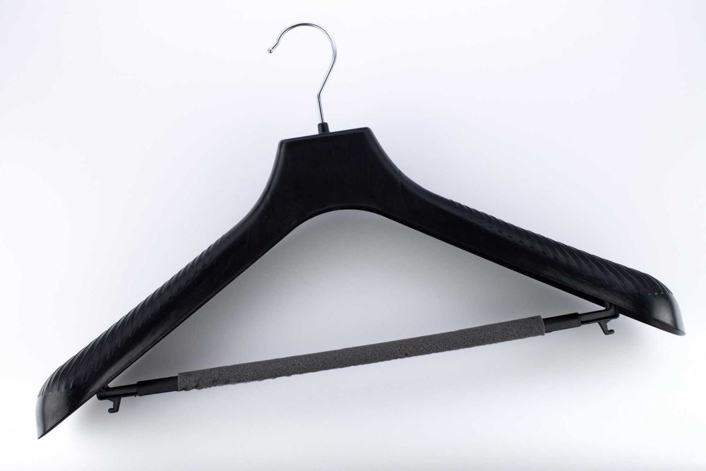 Wieszaki z poprzeczką belką na ubrania spodnie czarne 8 szt.