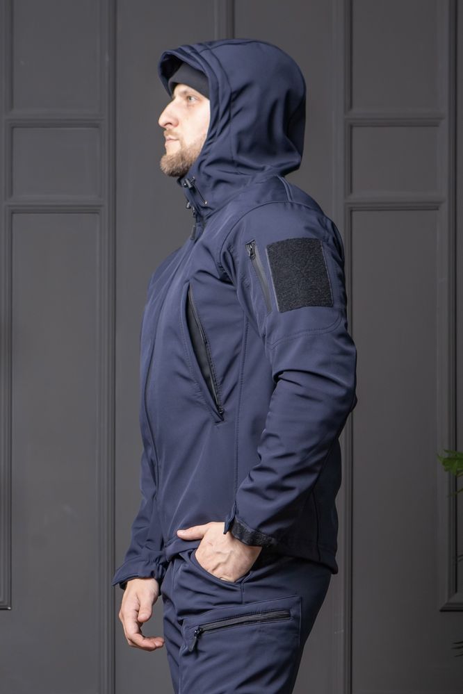 Тактична куртка Softshell  (380г/м2) темно-синя ДСНС