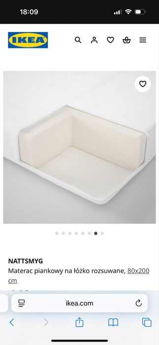 Materac Ikea do łóżka rosnącego Ikea 130cm.