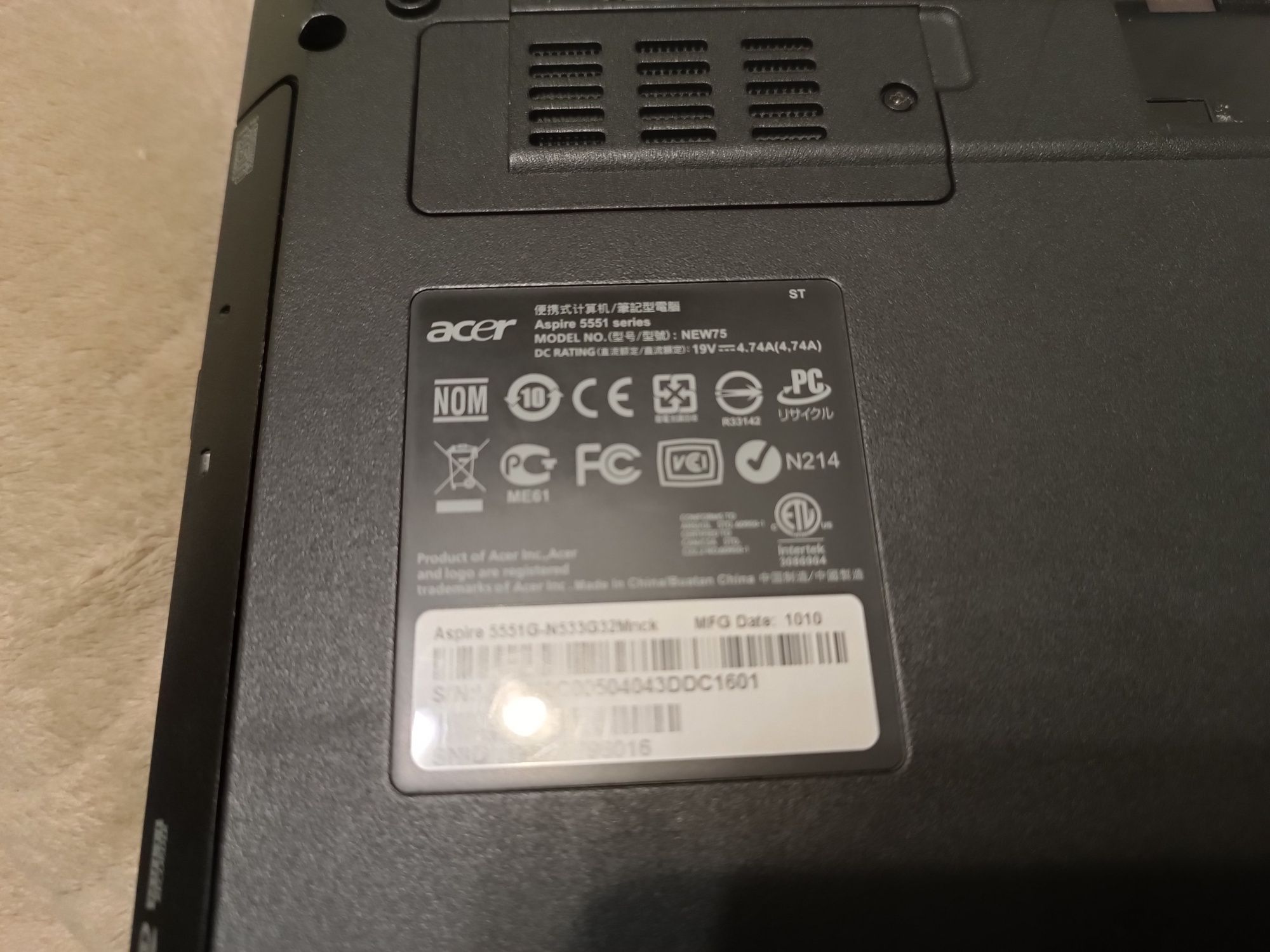 Acer aspire 5551 series на запчастини