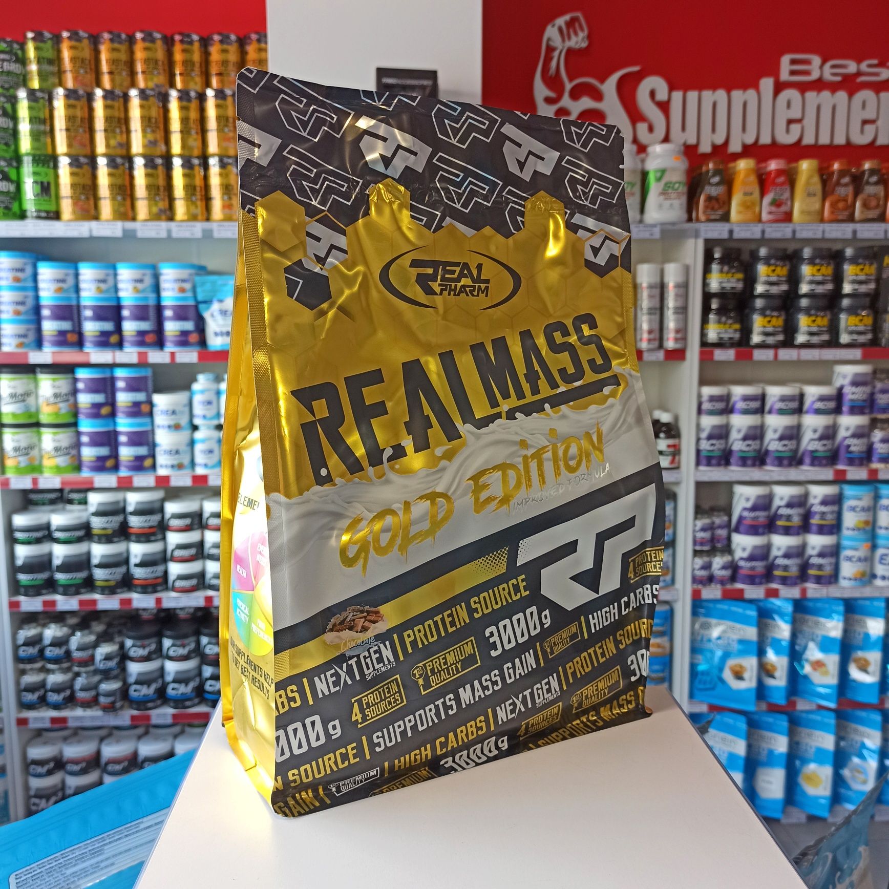 Real Pharm Real Mass 3000g Gainer Odżywka na Mase smak czekoladowy