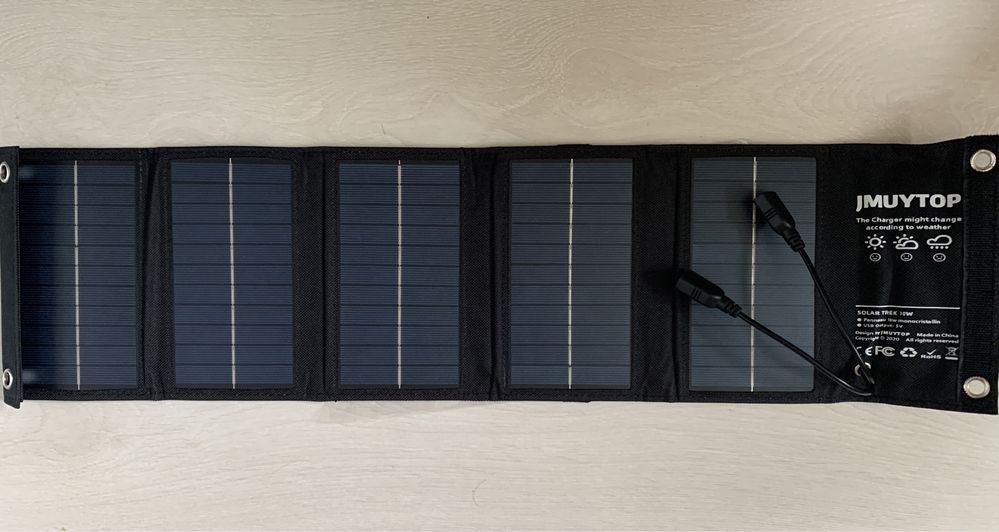 Сонячна панель 10W, Портативна 2 порта USB, 5V 2A, Зарядка Солнечная