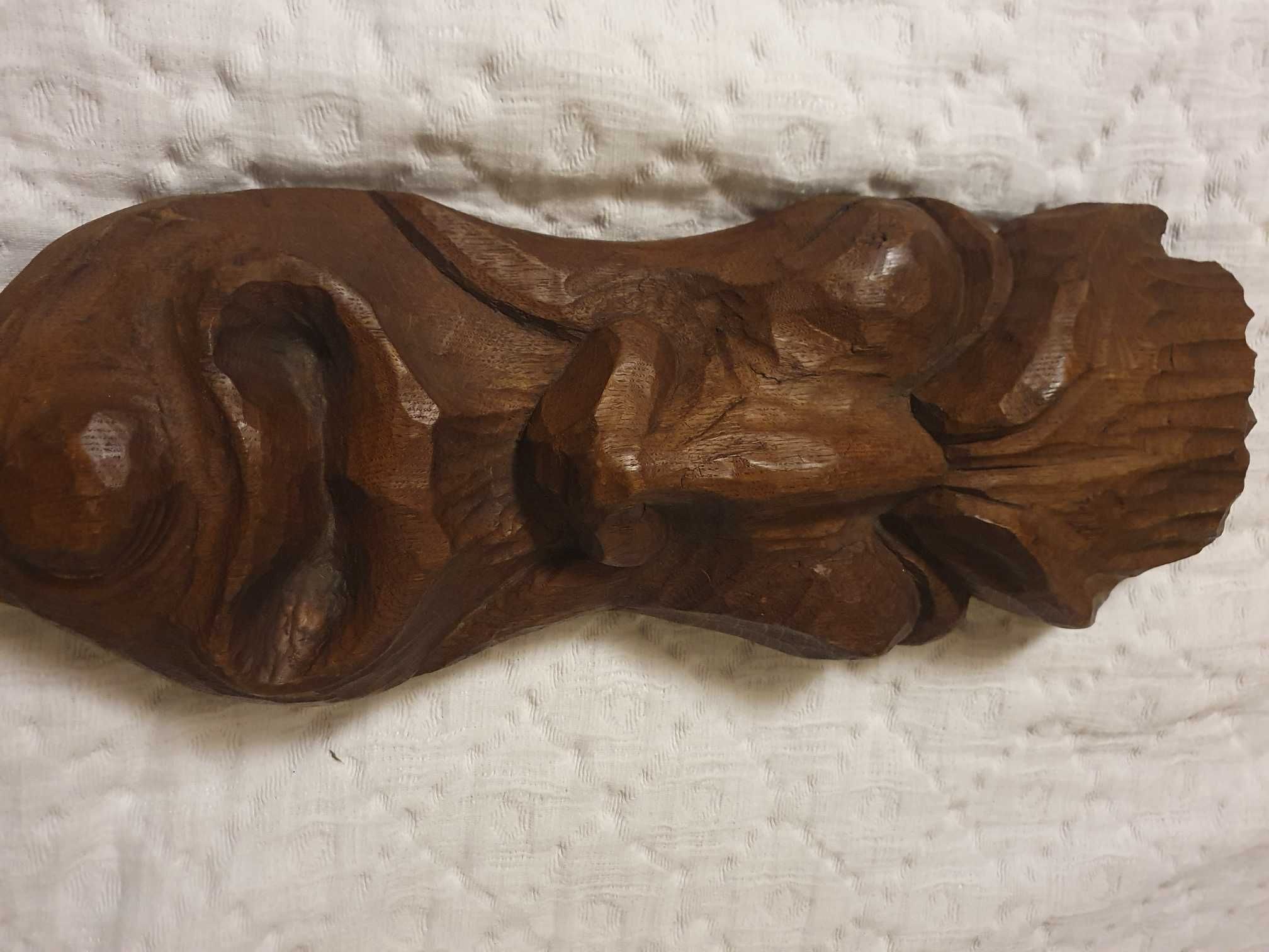 Afrykański czarodziej - duża rzeźba do powieszenia 3,5kg litego drewna
