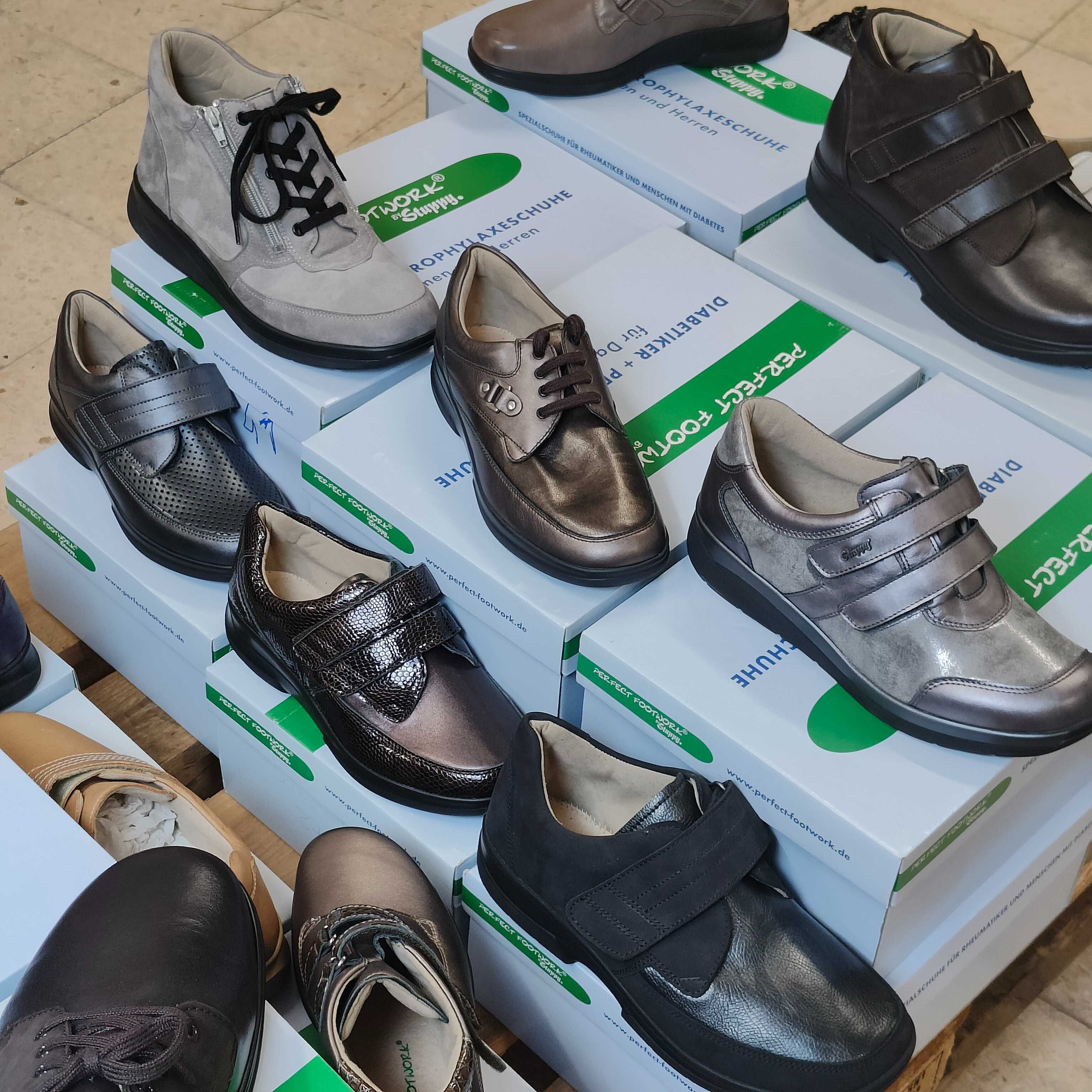 71 Pares de Calçado Ortopédico e Diabético 100% Pele Stuppy Footwork