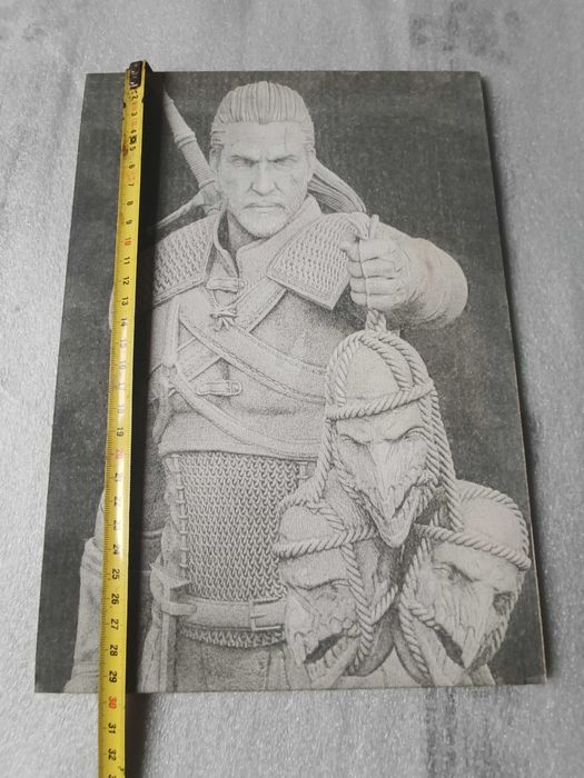 Obraz Wiedźmina wypalany laserowo