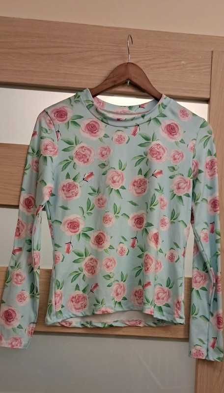 Nowa bluzka damska print kwiaty S M L XL