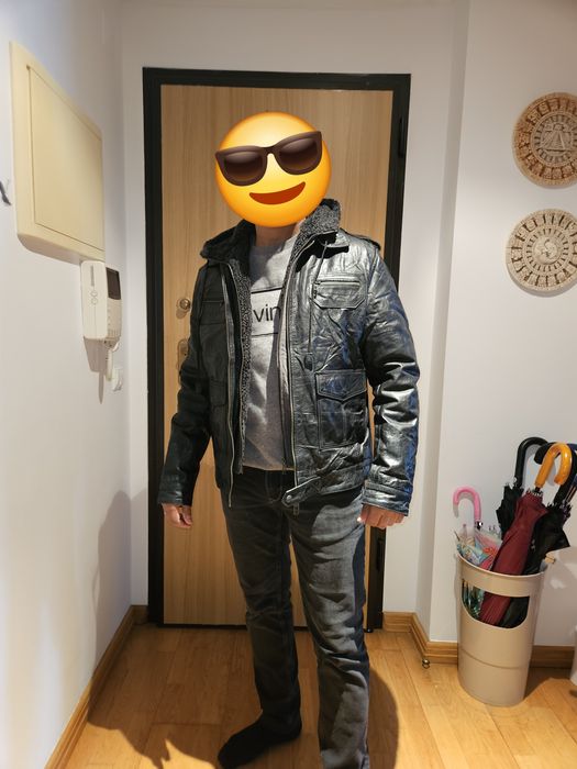 Casaco vintage em pele