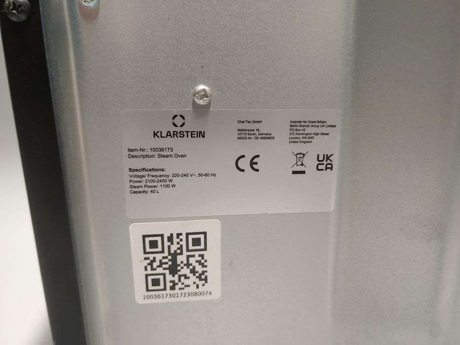 Парова піч духовка аерогриль Klarstein VaporChef 40 л ( 10036173 )