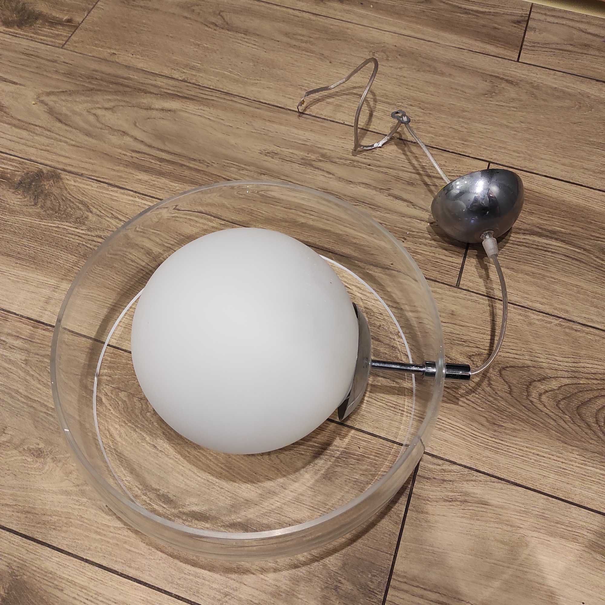 lampa szklana szkło biała
