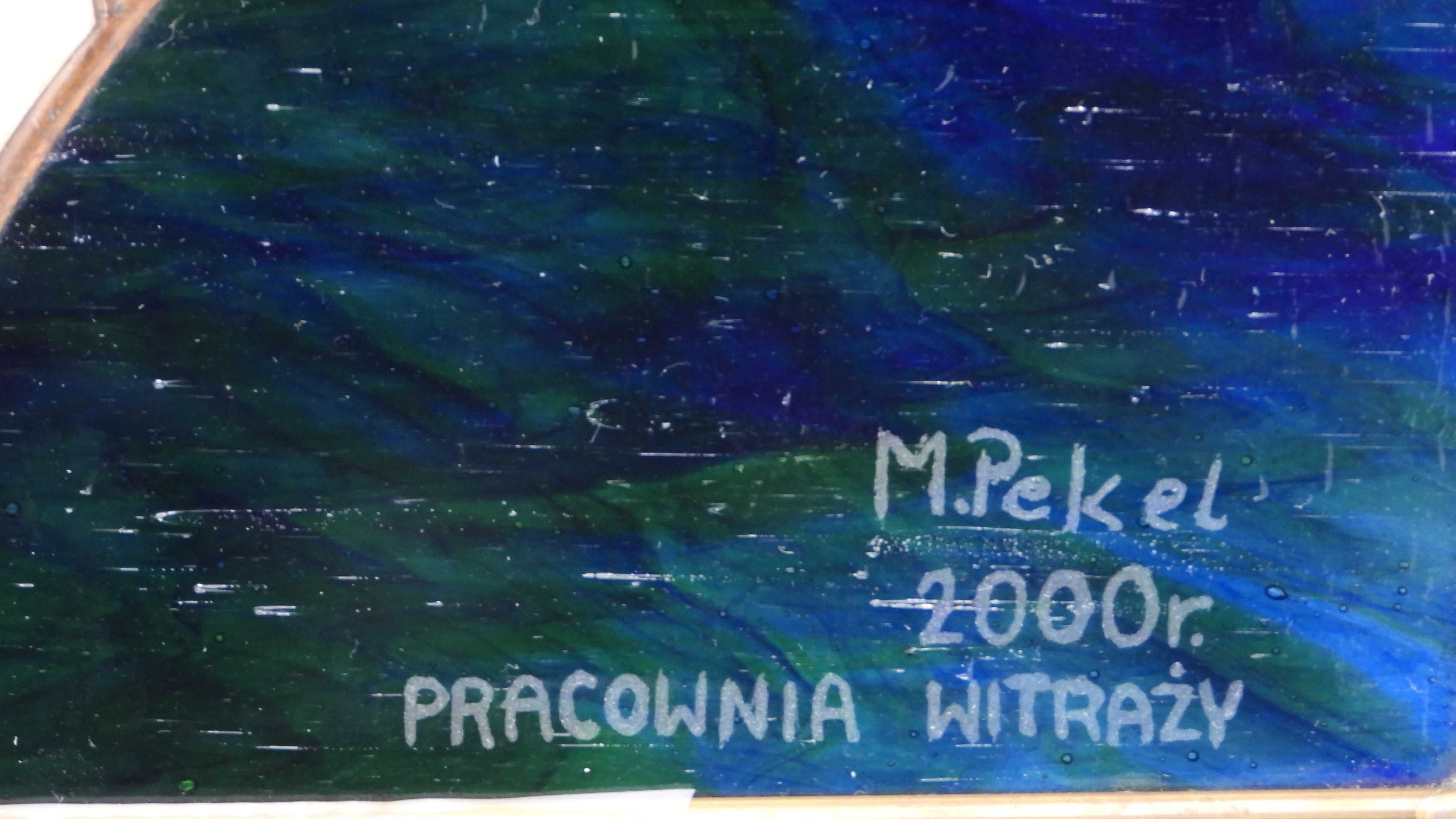 Witraż artystyczny 40x50 cm, szkło Tiffany, sygnowany, unikat