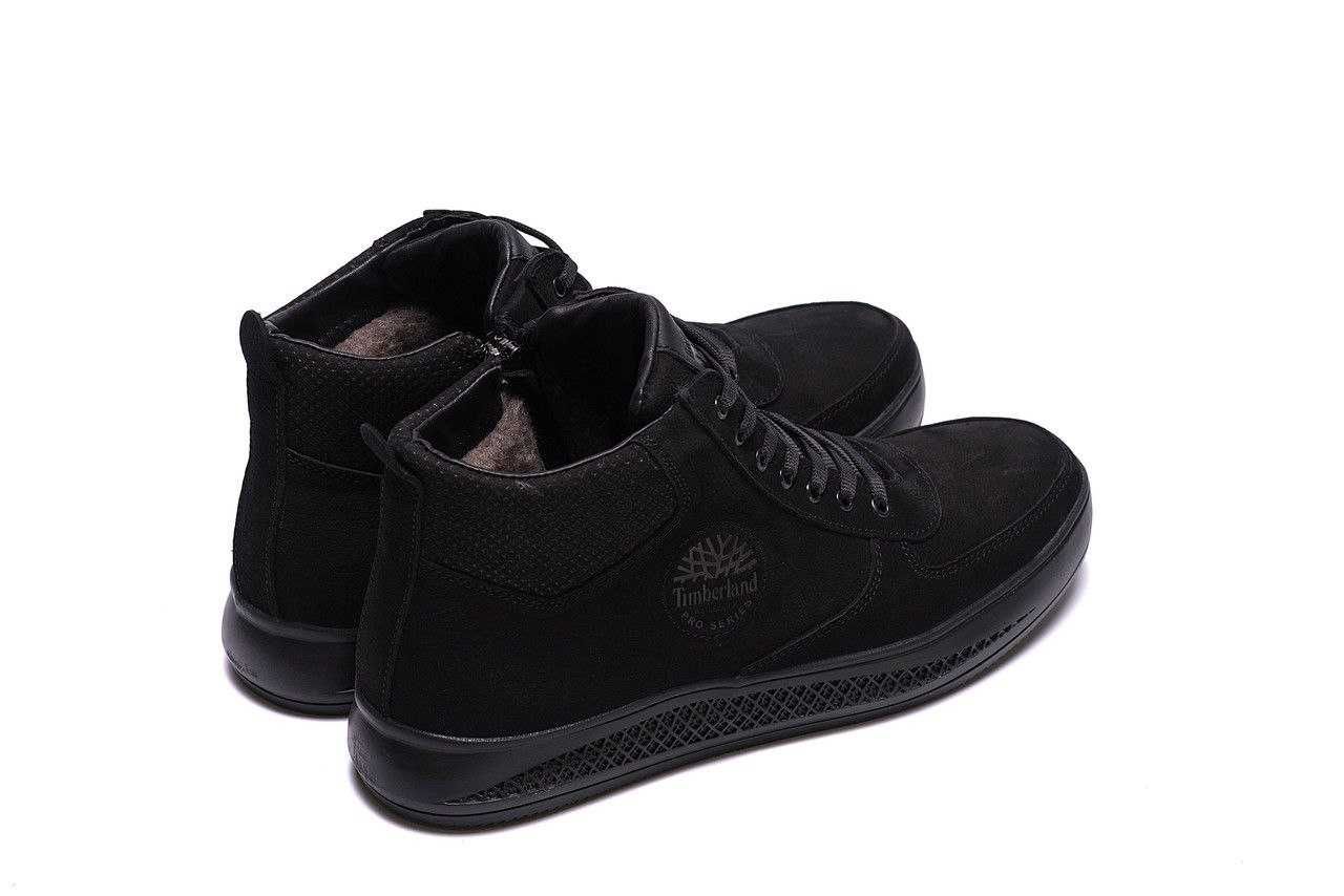 Чоловічі шкіряні зимові черевики Timberlend Black зимние ботинки