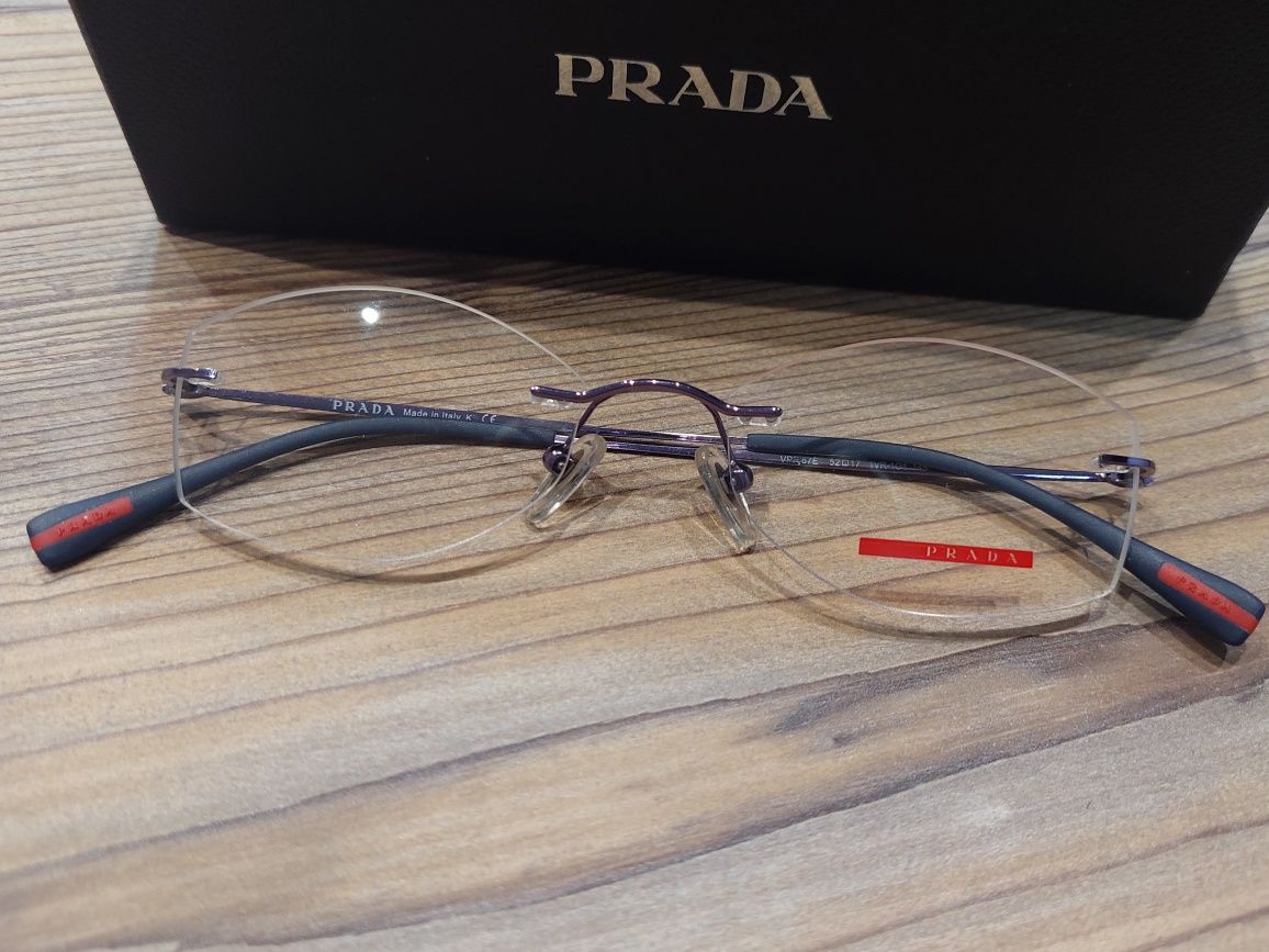 Узкие женские очки без оправы VPR67E от Prada! Оригинал!