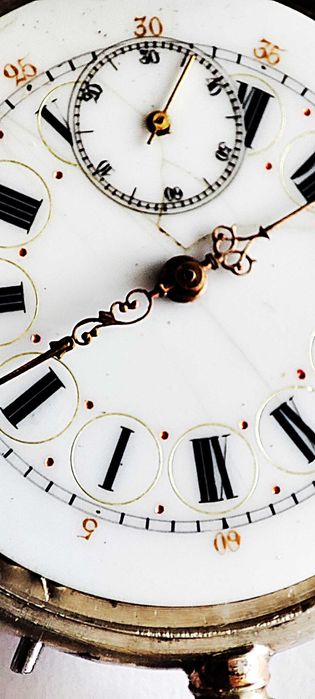 Zegarek kieszonkowy srebrny 0-800 sprawny