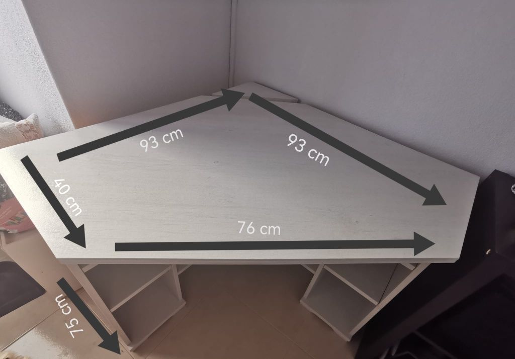 Secretária branca com arrumação-Ikea