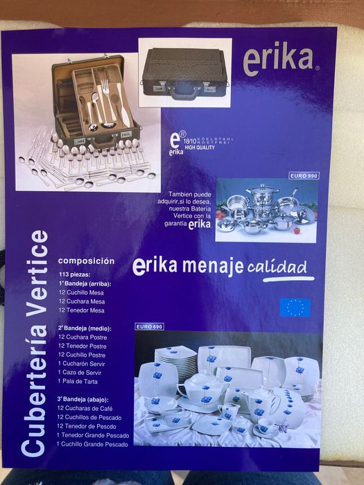 Faqueiro Completo Erika 113 Peças em Aço Inoxidável 18/10 – NOVO