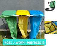 STOJAK METALOWY do Segregacji Śmieci Pojemnik KOSZ NA ODPADY na 3 WORK
