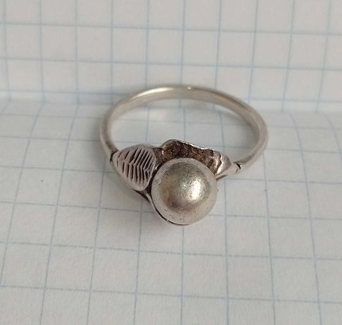 Колечко кольцо серебряное серебро 875 проба звезда СССР