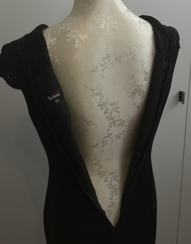 Czarna sukienka koronka Eviton r. M 38