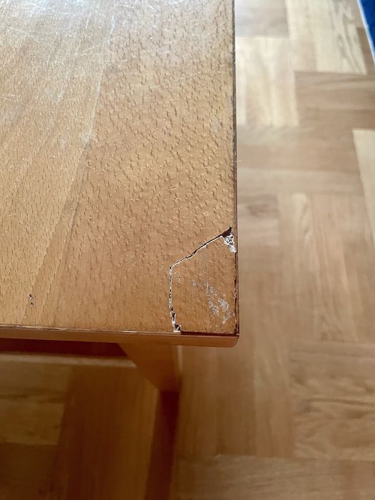 Prostokątny solidny stolik kawowy z półką fornir bukowy