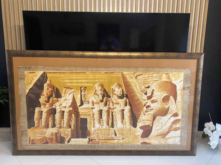 Obraz starozytny egipt duzy w ramie drewnianej