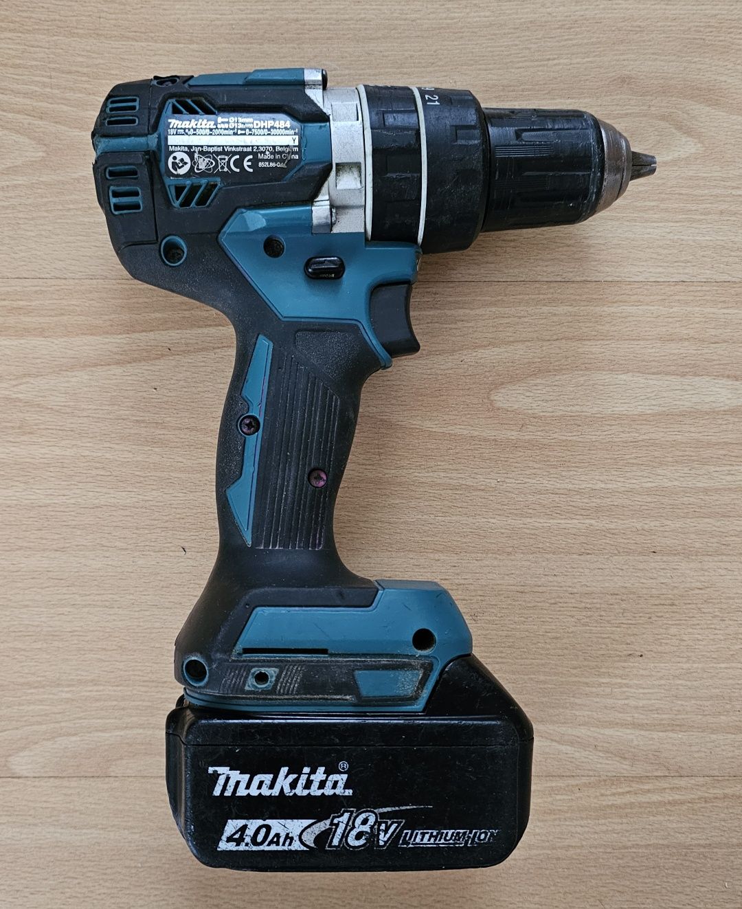 MAKITA DHP484 WkrętarkoWiertarka +Aku4.0Ah+Waliza+Ładowarka UDAR ŁADNA