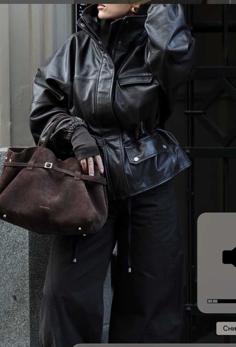 Кожаная шкіряна куртка косуха ZARA ЗАРА