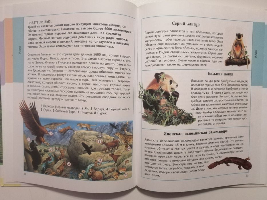 Детский иллюстрированый атлас животные для школьников