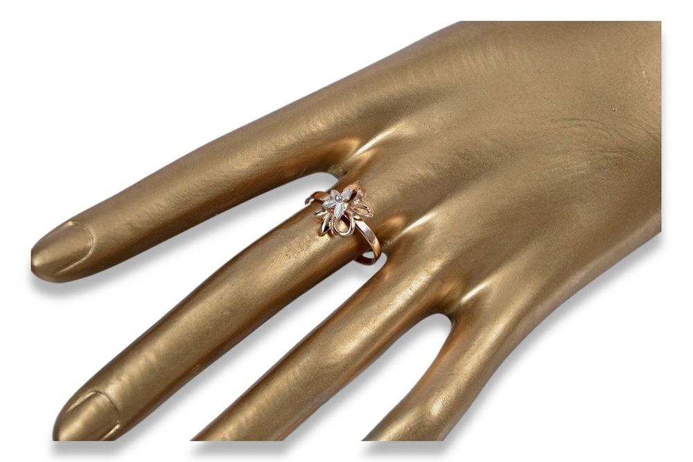 Radziecki 14k 585 złoty pierścionek z różowego złota vrn043 Wrocław