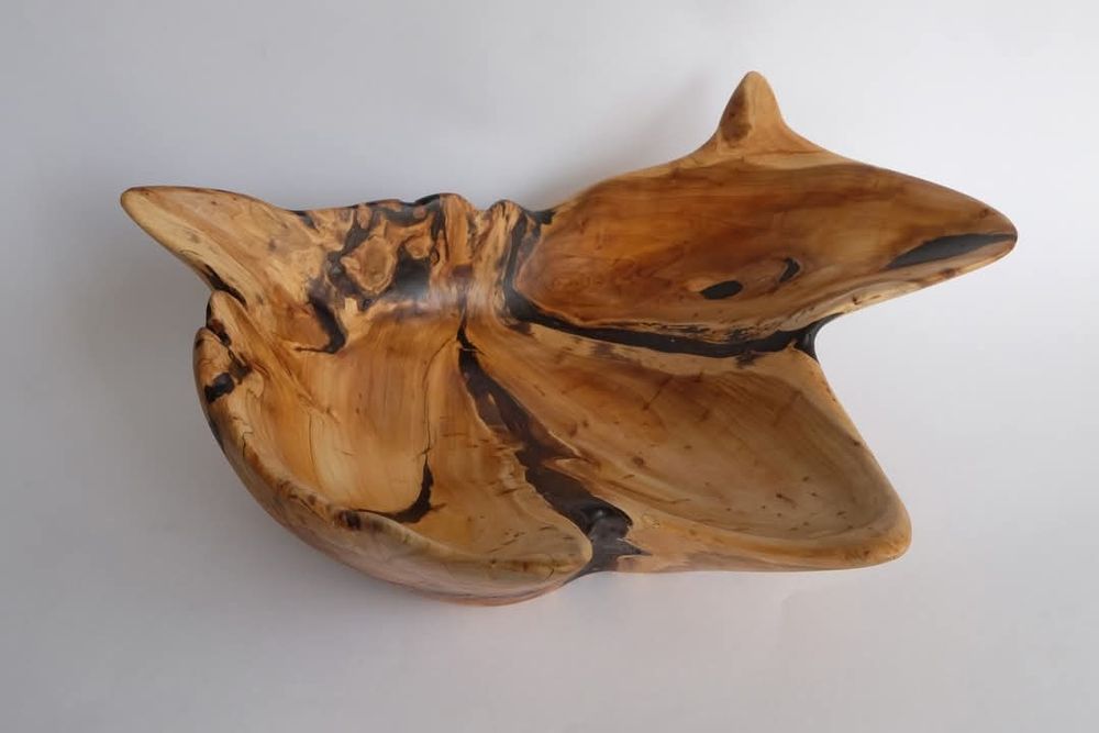 Misa z drewna, dekoracja na stół lub do biura, rękodzieło, rzeźba