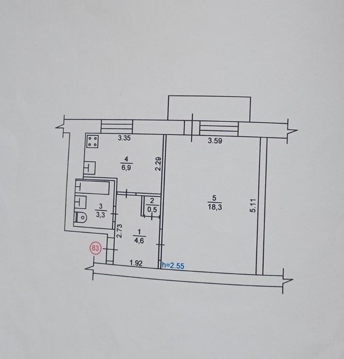 Продам  1 комнатную  квартиру недорого , посёлок