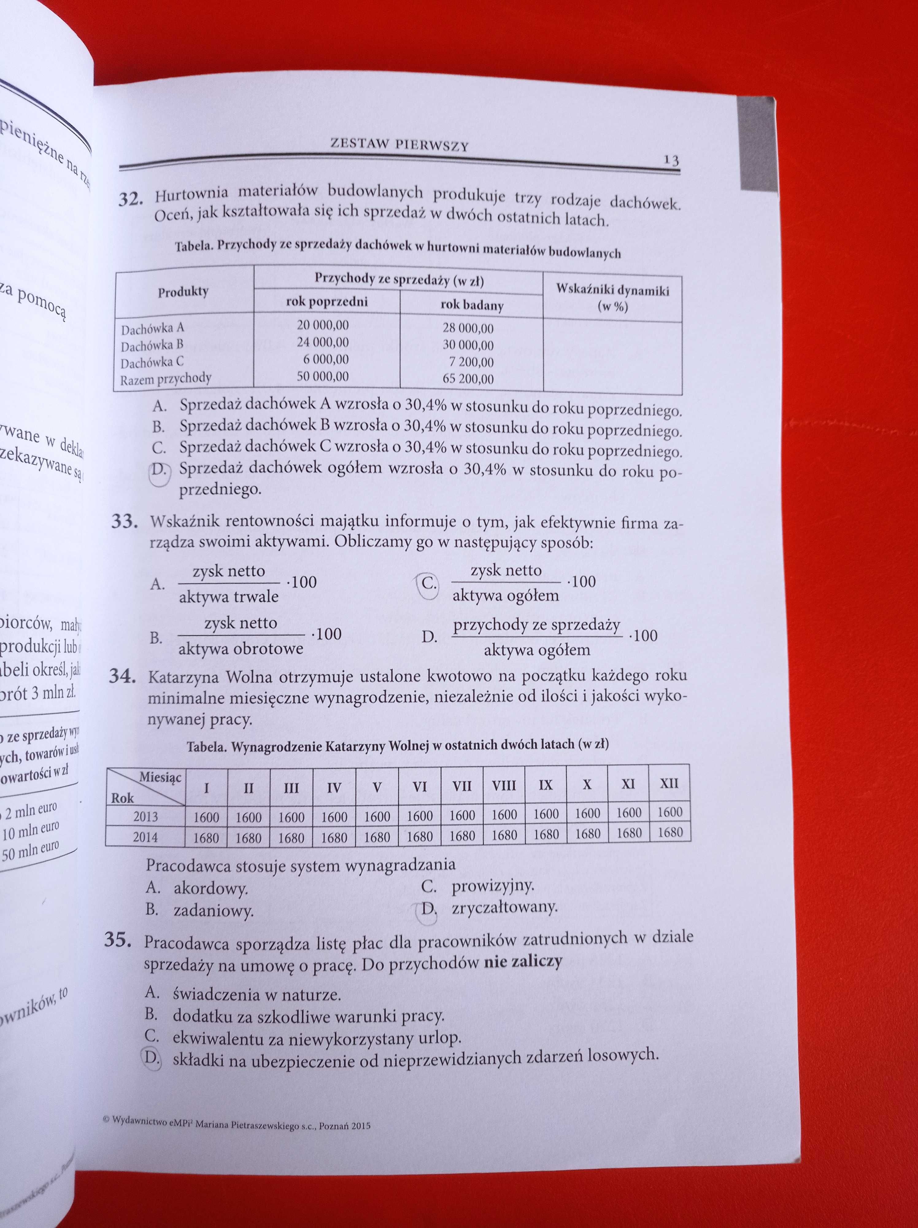 Testy przygotowujące do egzaminu z kwalifikacji A.35, Alicja Jurczak