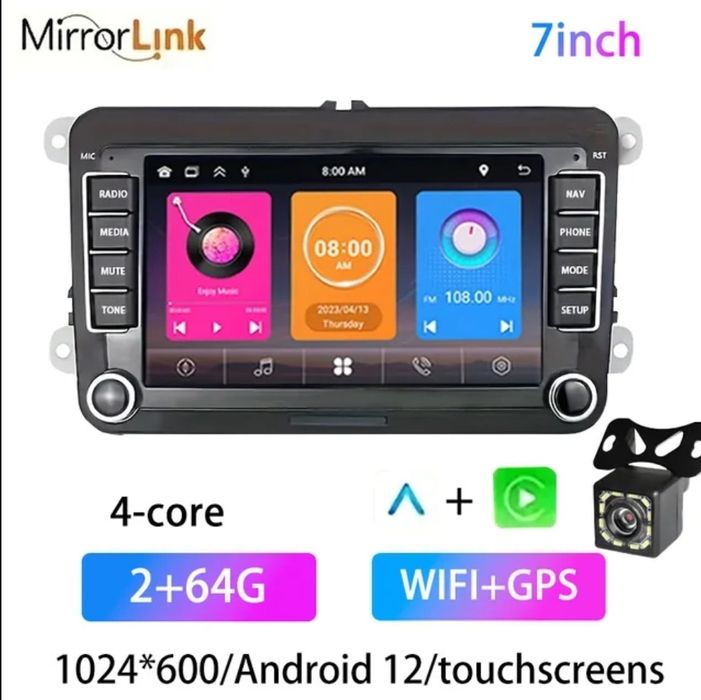 Магнітола штатна: VW Android 13, 2+64 CarPlay Skoda A5, Passat B6, B7