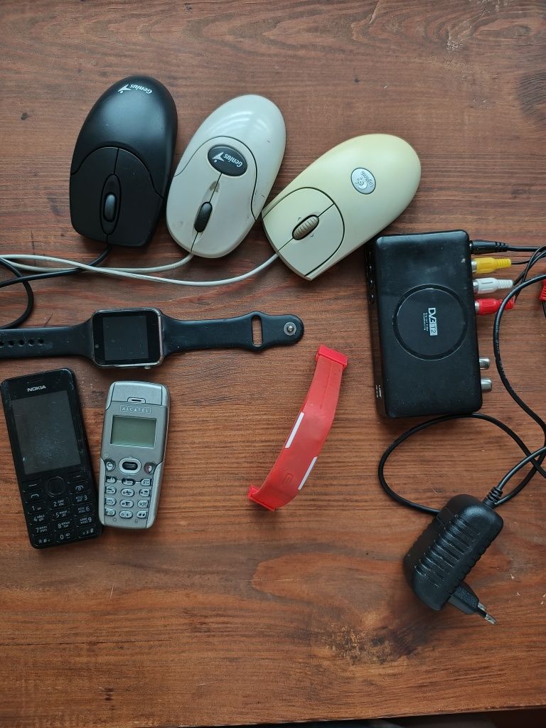 Проводные мышки, смарт часы, приставка, кнопочный телефон