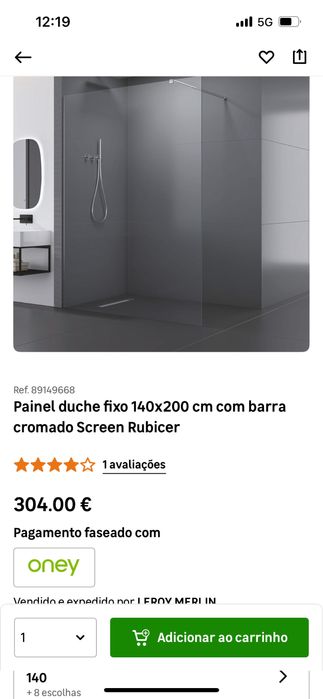 Vidro Fixo 160x2 Altura com Vidro 8mm