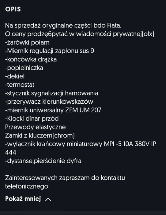 Niewiadów.brelok Fiat 126p.Predom.lata 70'te I inne..