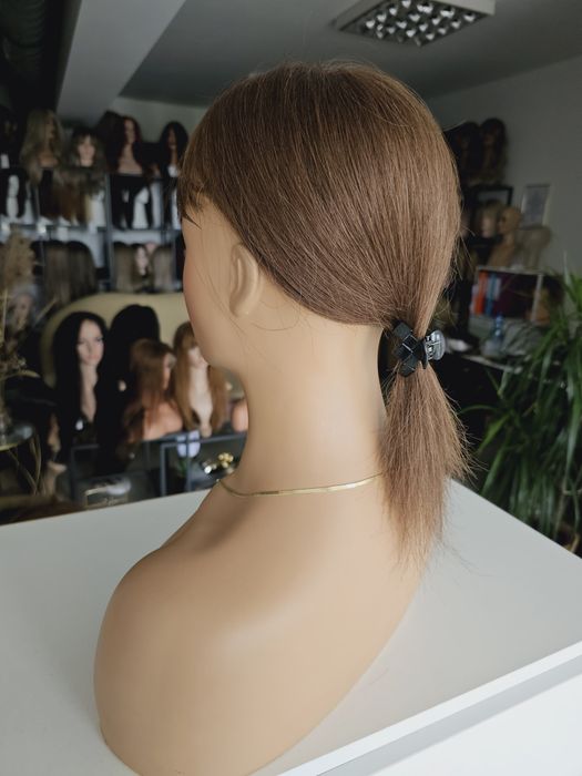 Topper tupet damski Asia jasny naturalny brąz Włosy naturalne