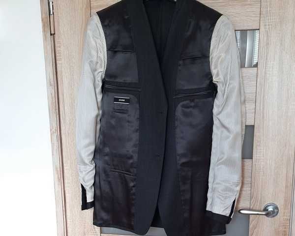 Marynarka na 182 cm, wełniana, ciemnoszara - stan idealny, jak nowa