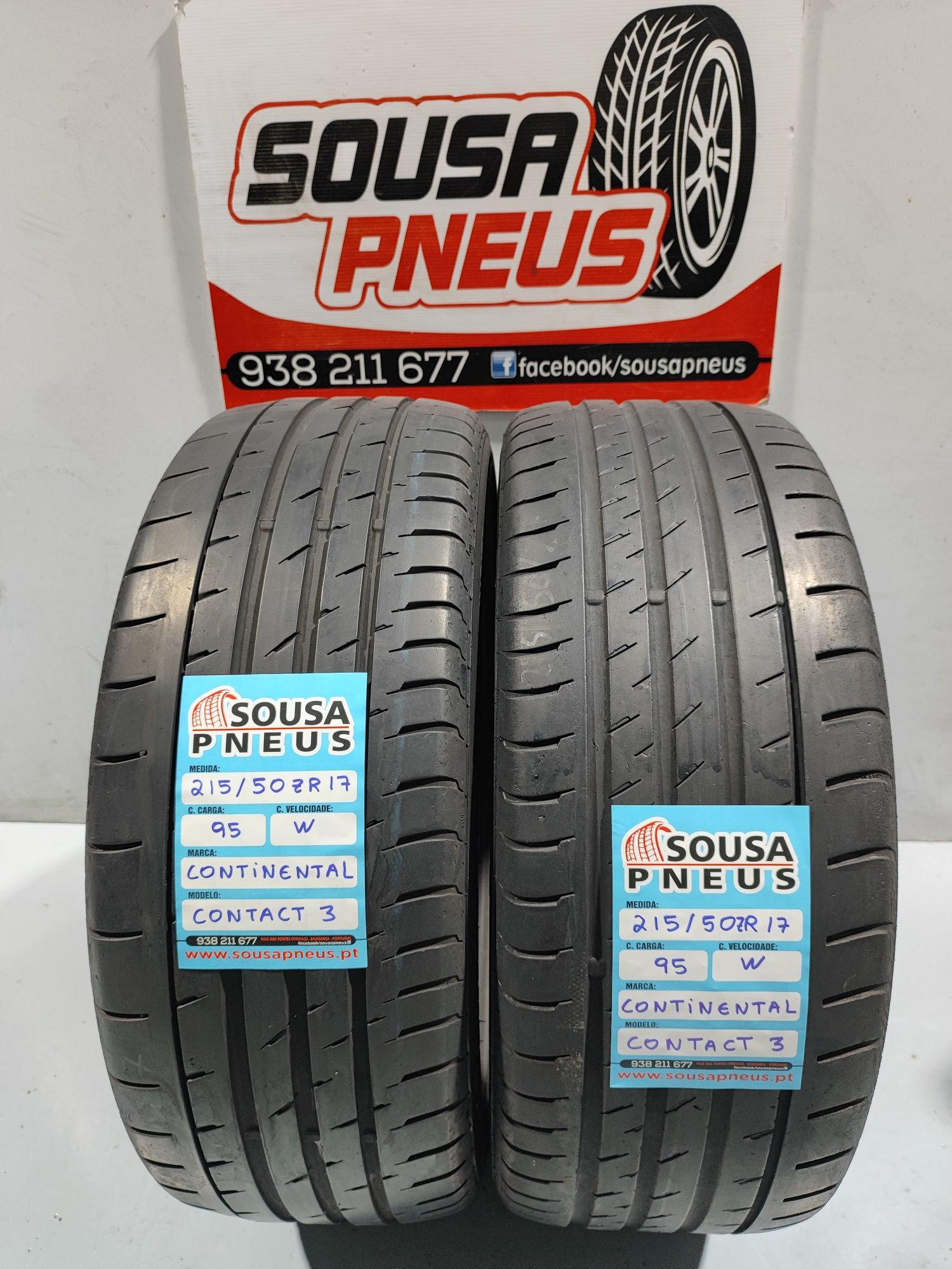 2 pneus semi novos 215-50R17 Continental - Oferta dos Portes