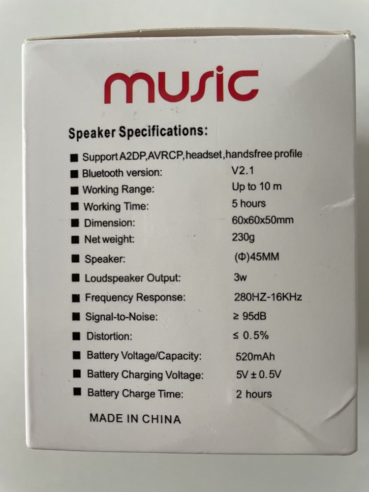 Głośnik Mini Bluetooth - S 10 - Bezprzewodowy - Czarny - Nowy