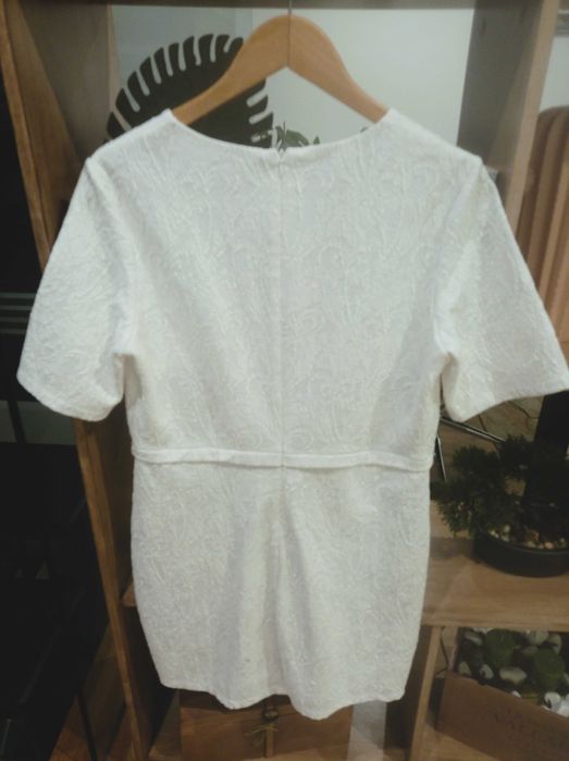 Vestido clássico branco opaco Cortefiel