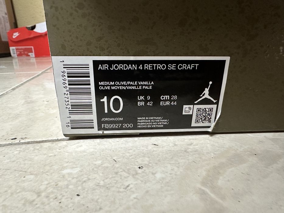 Nike Air Jordan 4 Craft Medium Olive 42, 44 e 44,5