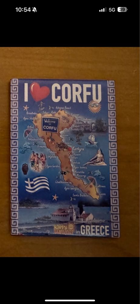 Magnes na lodówkę Korfu Grecja. Nowy. Zapraszam