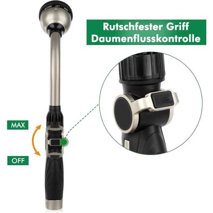 Restmo Metalowy Pręt Do Podlewania Opryskiwacz 42 Cm 10 Funkcji