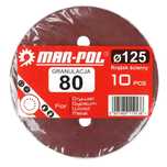 40szt PAPIER ŚCIERNY RZEP KRĄŻEK Krążki Ścierne Na Dysk 125mm P80
