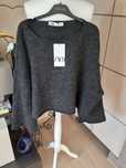 Sweter Zara L kolekcja woman sweterek szary krótki Oversize glamour za